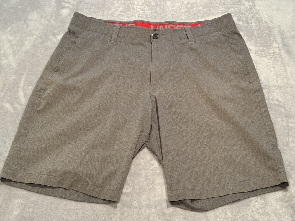 38 Under Armour Golf Shorts Gray Performance Tech Causal Athletic Grey Work UA